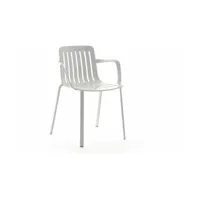 chaise avec accoudoirs en aluminium blanc plato - magis