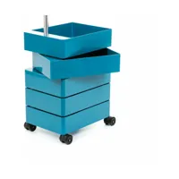 caisson sur roulettes 5 tiroirs bleu 360° container - magis