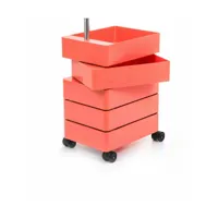 caisson sur roulettes 5 tiroirs rose 360° container - magis