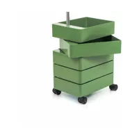 caisson sur roulettes 5 tiroirs vert 360° container - magis