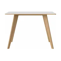 table haute en stratifié blanc et chêne massif huilé 75 x 150 cm new mood - bolia