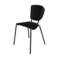 chaise en acier mat noir  batchair - matière grise