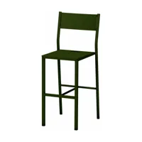 chaise haute en acier mat kaki 110 cm take - matière grise