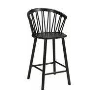 fauteuil de bar en frêne noir 63 cm zigzag - hans k