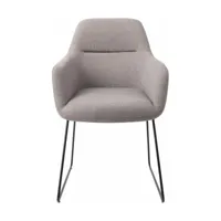 chaise grise earl grey avec pieds élégants en métal noir kinko - jesper home
