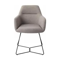 chaise grise earl grey avec pieds hexagones en métal noir kinko - jesper home