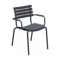 chaise en plastique recyclé et aluminium grise reclips - houe
