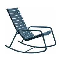rocking chair en plastique recyclé et aluminium bleu ciel reclips - houe