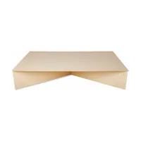 table basse en métal rectangulaire de couleur crème - hkliving