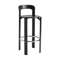 chaise de bar en bois de hêtre noir 75 cm rey - hay