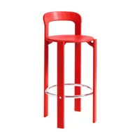chaise de bar en bois de hêtre rouge scarlet 75 cm rey - hay