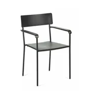 chaise en aluminum avec accoudoirs noir - serax