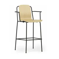 fauteuil de bar en acier noir 65 cm studio oak - normann copenhagen