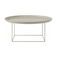 table basse ronde en acier gris pierre 90 cm duke - norr11