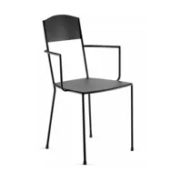 chaise noire mate en métal avec accoudoirs 40 x 40 x 83 cm adriana - serax