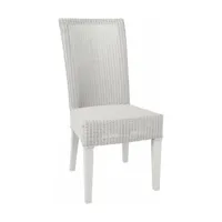 chaise bois massif tressée en loom couleur nuage 101 x 49 x 65 josephine - kok