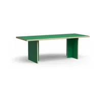 table à manger rectangulaire en bois verte 220x90cm - hkliving