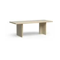 table à manger rectangulaire en bois crème 220x90 cm - hkliving