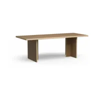 table à manger rectangulaire en bois brune 220x90cm - hkliving