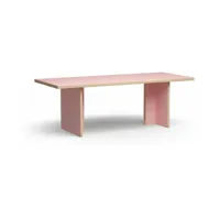 table à manger rectangulaire en bois rose 220x90cm - hkliving