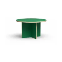 table à manger ronde en bois verte 129 cm - hkliving
