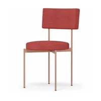 chaise en tissu rouge askrigg et acier nude yoredale - hkliving