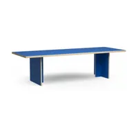 table à manger rectangulaire en bois bleu 280x100cm - hkliving