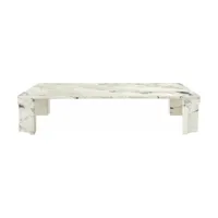 table basse en pierre calcaire gris 140x30 cm doric - gubi