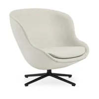 fauteuil bas en aluminium noir et tissu beige hyg - normann copenhagen