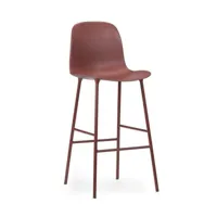 chaise de bar en acier et pp rouge 75 cm form - normann copenhagen