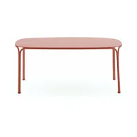 table basse de jardin en acier rouge 38 cm hiray - kartell
