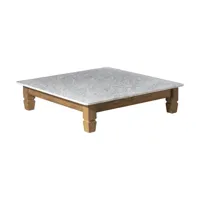 table basse carrée en marbre et teck 120 cm jeko 11 - gervasoni