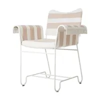 chaise avec accoudoirs et franges motif rayures leslie et limonta tropique - gubi