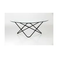 table basse structure noire et verre transparent ao - airborne