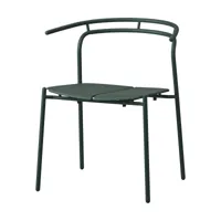 chaise avec accoudoirs en acier vert novo - aytm