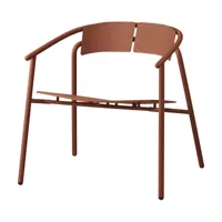 chaise lounge  de jardin avec accoudoirs en acier terracotta novo - aytm