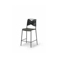chaise de bar en cuir et chêne noir 82 cm torso - design house stockholm