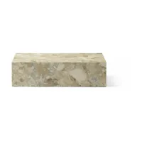 table basse rectangulaire en marbre sable 100 x 60 cm plinth low - audo
