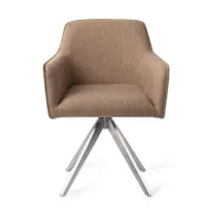 chaise avec accoudoirs en tissu french toast piètement pivotant finition acier hofu -