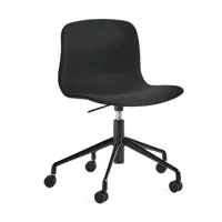 chaise de bureau en tissu steelcut 190 et piètement en aluminium noir aac 51 - hay