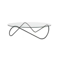 table basse en verre et acier noir 110 x 33 cm kaeko - objekto