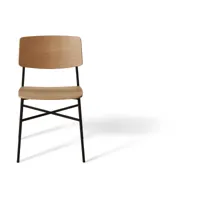 chaise en chêne naturel et métal noire paragon - handvärk