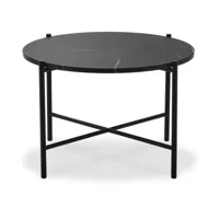 table basse ronde en marbre et acier noir 60 cm - handvärk