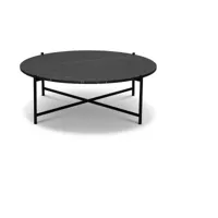 table basse ronde en marbre et acier noir 90 cm - handvärk