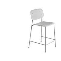 chaise de bar acier et polypropylène gris doux soft edge 98 cm 95 - hay