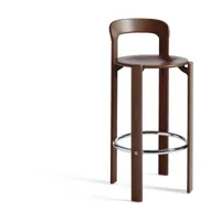 chaise de bar en acier et plaquage hêtre marron 97 cm rey - hay