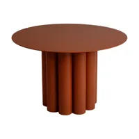 table basse ronde en acier terracotta 60 x 38 cm octave - resistub