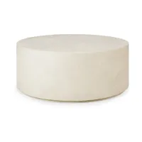 table basse ronde organique 80 x 32 cm off-white en microciment elements - ethnicraft