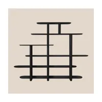 bibliothèque en bois de frêne noir profond 200 x 260 x 40 cm bendor - margaux keller