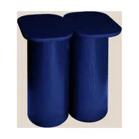 table d'appoint en bois de frêne bleu azuré fani lioz - margaux keller collections